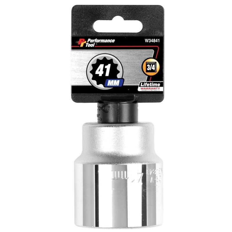 Performance Tool W34841 3/4-Inch Drive 12-Point Standard Socket 41mm - Image 1